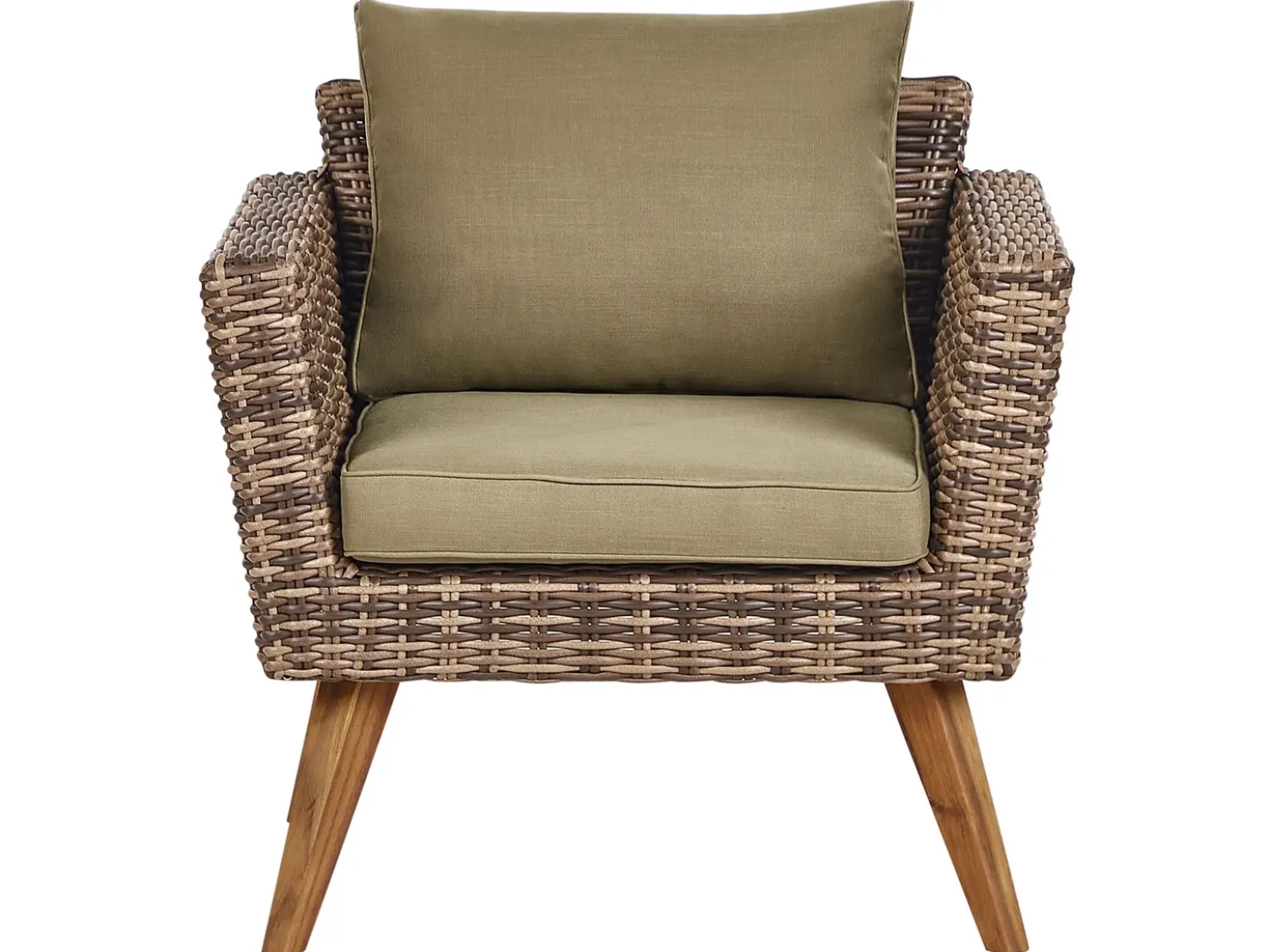 Set da giardino con tavolo 4 posti VITTORIA Rattan sintetico (PE) Verde oliva