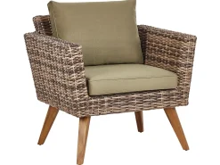 Set da giardino con tavolo 4 posti VITTORIA Rattan sintetico (PE) Verde oliva