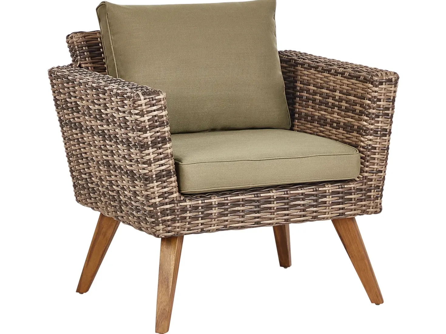 Set da giardino con tavolo 4 posti VITTORIA Rattan sintetico (PE) Verde oliva