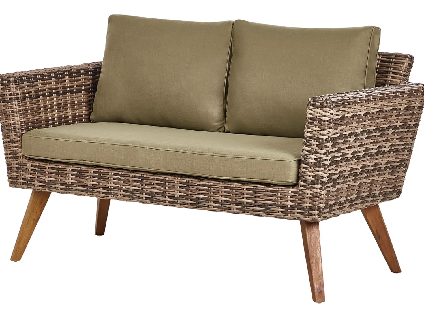 Set da giardino con tavolo 4 posti VITTORIA Rattan sintetico (PE) Verde oliva