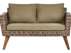 Set da giardino con tavolo 4 posti VITTORIA Rattan sintetico (PE) Verde oliva
