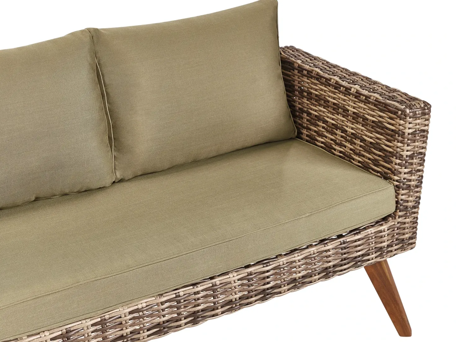 Set da giardino con tavolo 4 posti VITTORIA Rattan sintetico (PE) Verde oliva