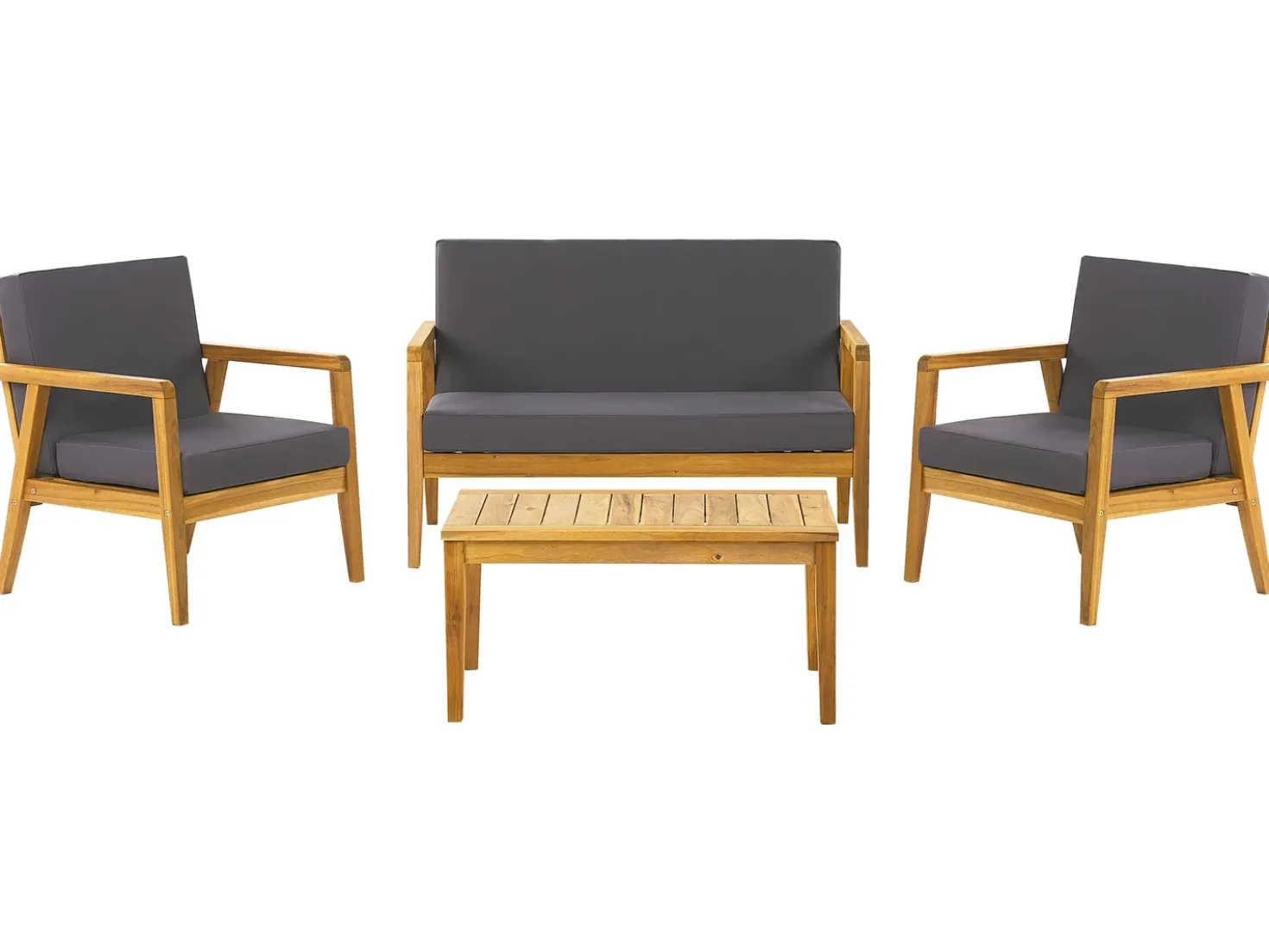 Set da giardino con tavolo 4 posti PALLANO Legno d'acacia Grigio scuro