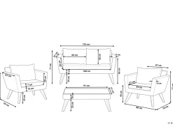Set da giardino con tavolo 4 posti VITTORIA Rattan sintetico (PE) Grigio