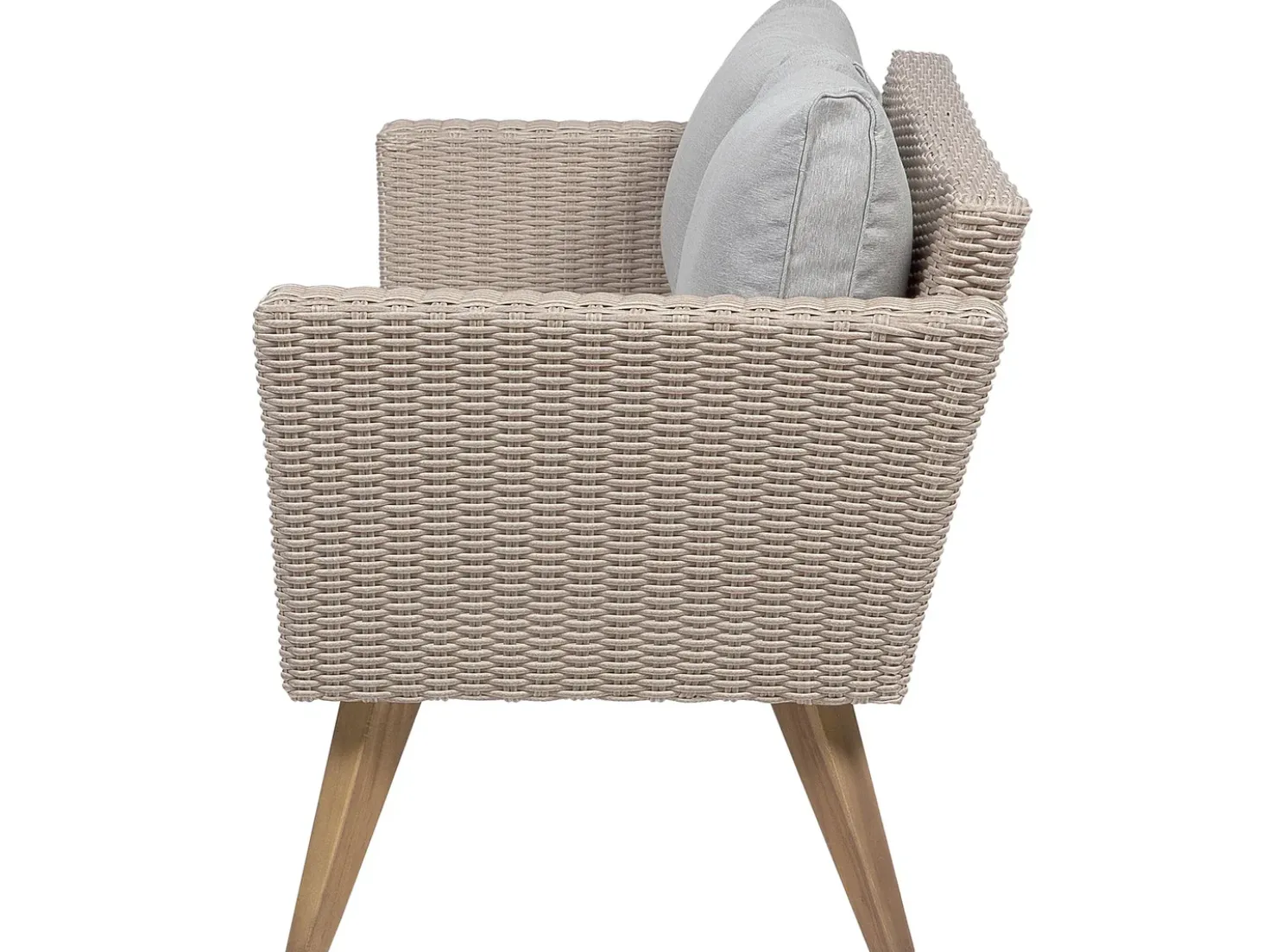 Set da giardino con tavolo 4 posti VITTORIA Rattan sintetico (PE) Grigio