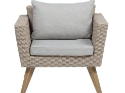 Set da giardino con tavolo 4 posti VITTORIA Rattan sintetico (PE) Grigio