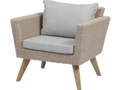 Set da giardino con tavolo 4 posti VITTORIA Rattan sintetico (PE) Grigio