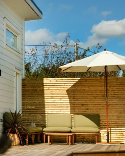 Set da giardino con tavolo 4 posti FRASCATI Modulare Legno di acacia certificato Verde oliva
