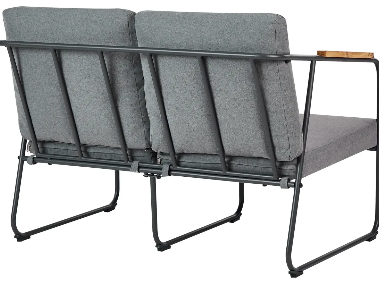 Set da giardino con tavolo 4 posti VEZZANA Metallo Grigio