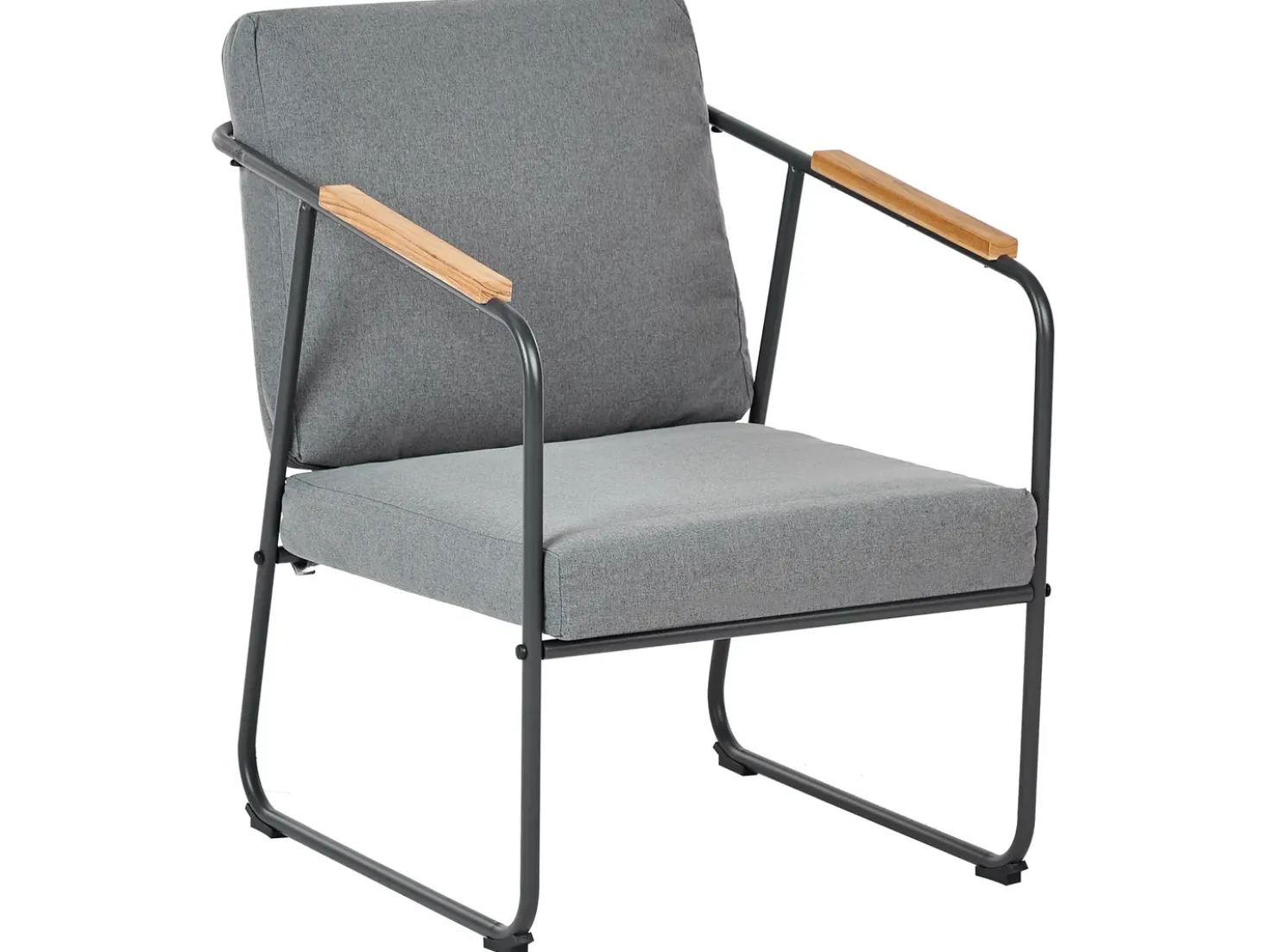 Set da giardino con tavolo 4 posti VEZZANA Metallo Grigio