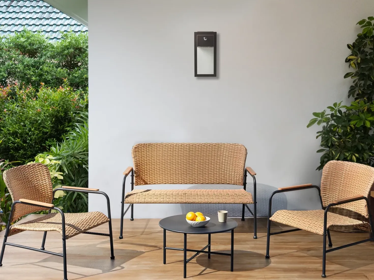 Set da giardino con tavolo 4 posti OFANTO Rattan sintetico (PE) Naturale