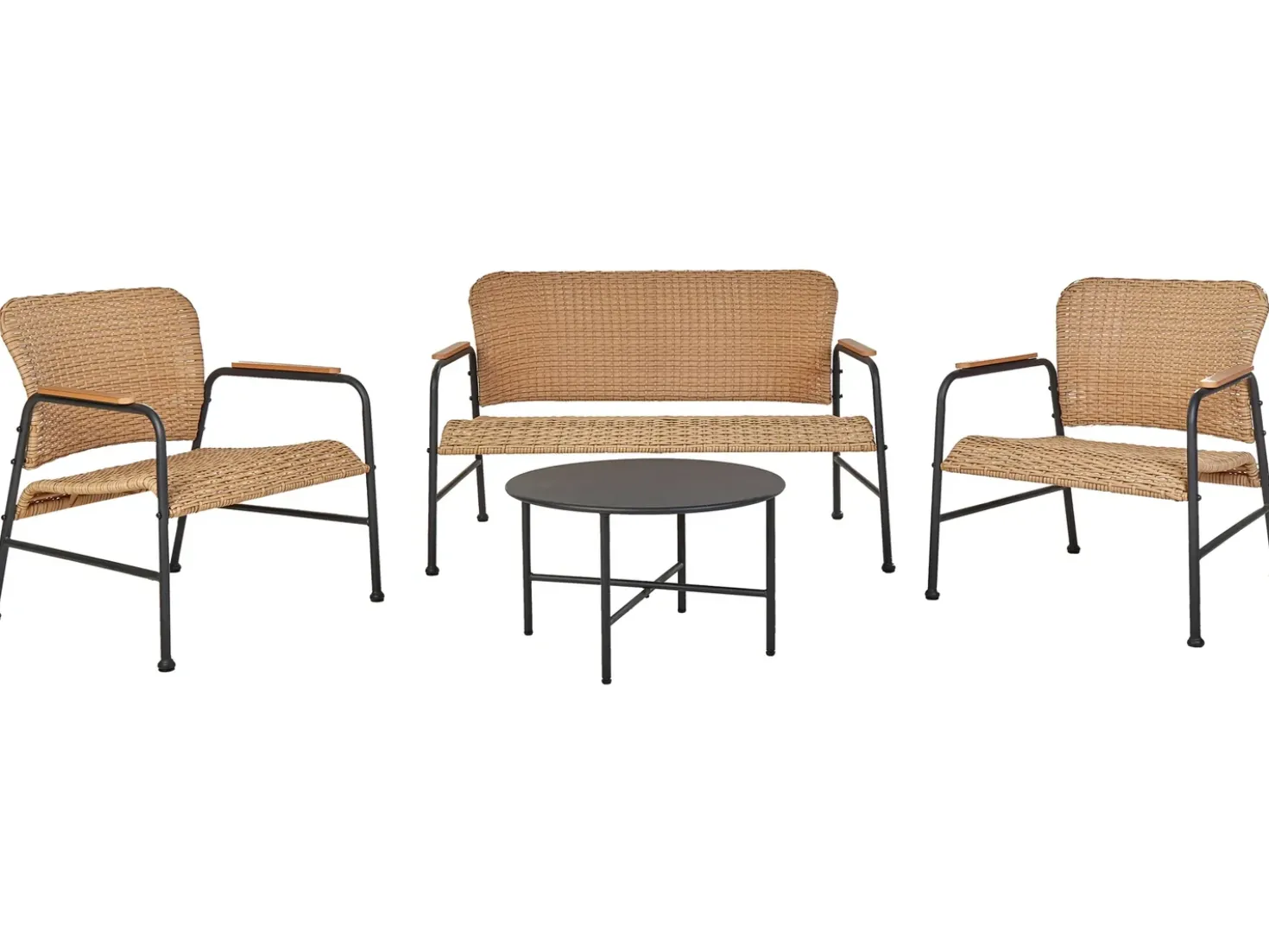 Set da giardino con tavolo 4 posti OFANTO Rattan sintetico (PE) Naturale