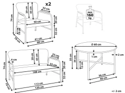 Set da giardino con tavolo 4 posti OFANTO Rattan sintetico (PE) Naturale