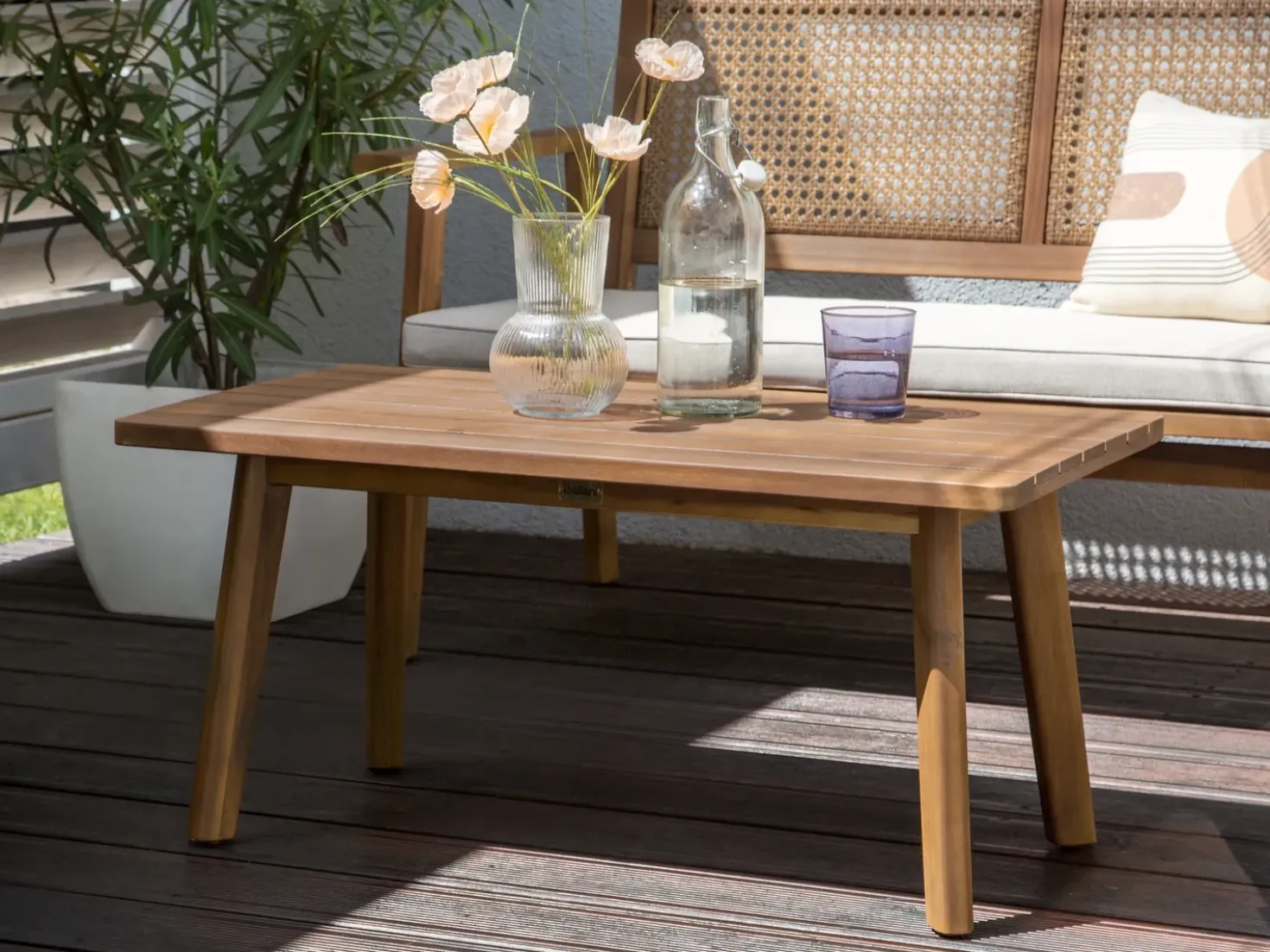 Set da giardino con tavolo 4 posti ARENELLA Legno di acacia certificato Beige chiaro