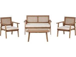Set da giardino con tavolo 4 posti ARENELLA Legno di acacia certificato Beige chiaro