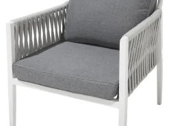 Set da giardino con tavolo 4 posti LATINA Metallo Grigio
