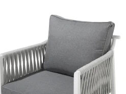 Set da giardino con tavolo 4 posti LATINA Metallo Grigio