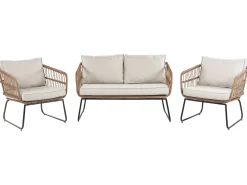 Set da giardino con tavolo 4 posti RAVELLO Rattan sintetico (PE) Naturale