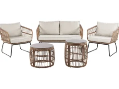 Set da giardino con tavolo 4 posti RAVELLO Rattan sintetico (PE) Naturale