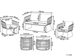 Set da giardino con tavolo 4 posti RAVELLO Rattan sintetico (PE) Naturale