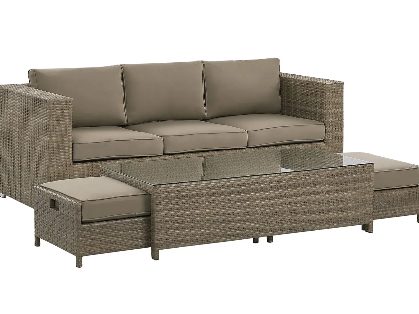 Set da giardino con tavolo 5 posti BELLUNO Rattan sintetico (PE) Marrone