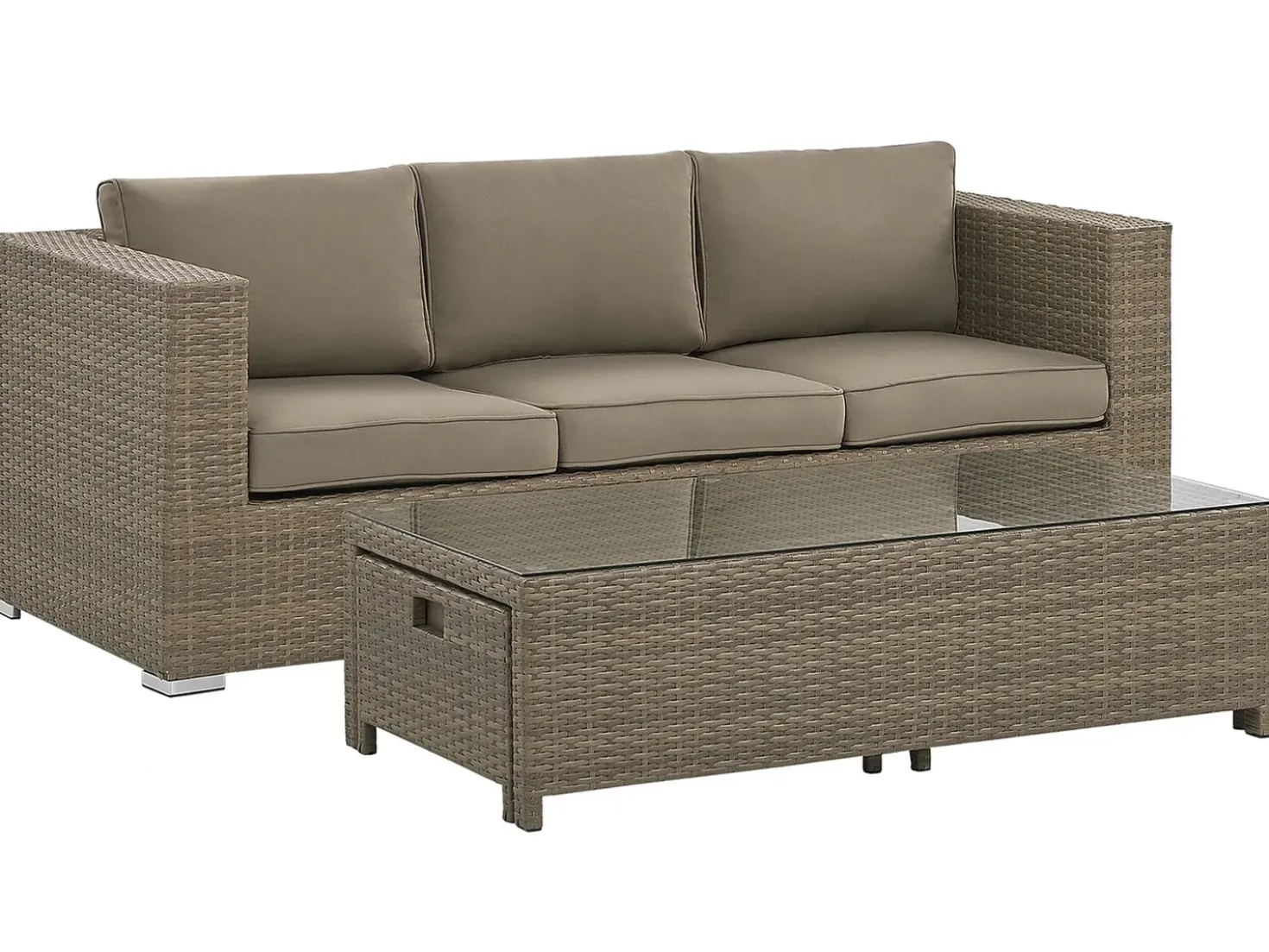 Set da giardino con tavolo 5 posti BELLUNO Rattan sintetico (PE) Marrone