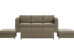 Set da giardino con tavolo 5 posti BELLUNO Rattan sintetico (PE) Marrone