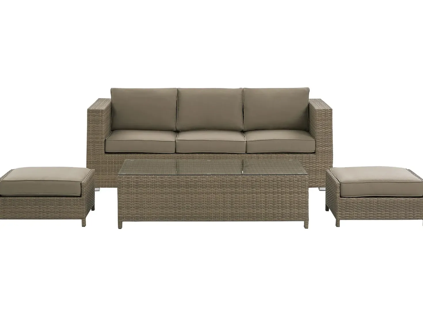 Set da giardino con tavolo 5 posti BELLUNO Rattan sintetico (PE) Marrone