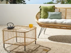 Set da giardino con tavolo 3 posti MARATEA/CESENATICO Rattan Naturale