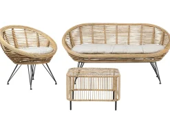 Set da giardino con tavolo 3 posti MARATEA/CESENATICO Rattan Naturale