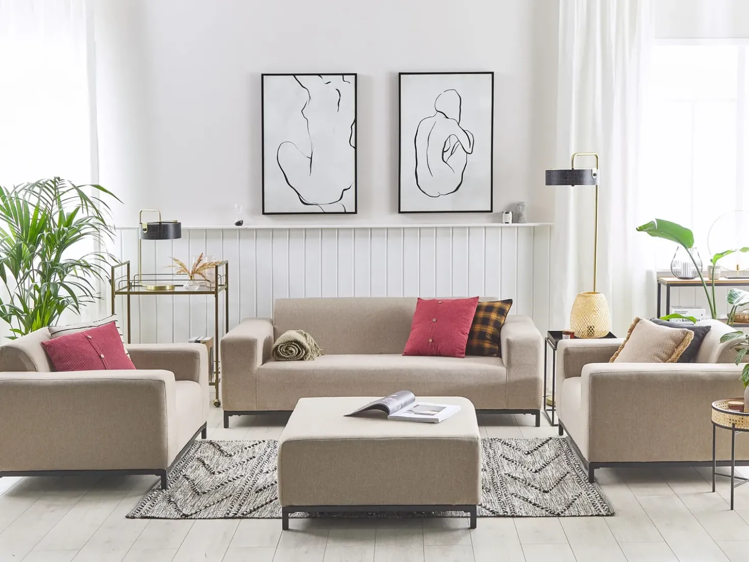 Set da giardino con tavolo 5 posti ROVIGO Beige