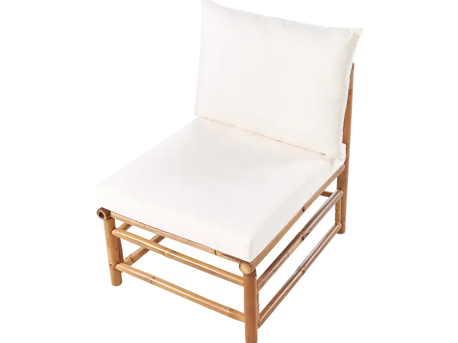 Set da giardino con tavolo 5 posti CERRETO Lato Sinistro Bambù Bianco sporco