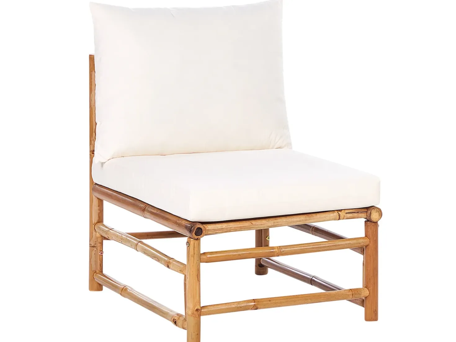 Set da giardino con tavolo 5 posti CERRETO Lato Sinistro Bambù Bianco sporco