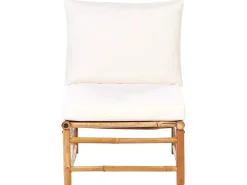Set da giardino con tavolo 5 posti CERRETO Lato Sinistro Bambù Bianco sporco