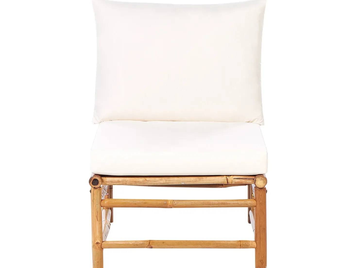 Set da giardino con tavolo 5 posti CERRETO Lato Sinistro Bambù Bianco sporco