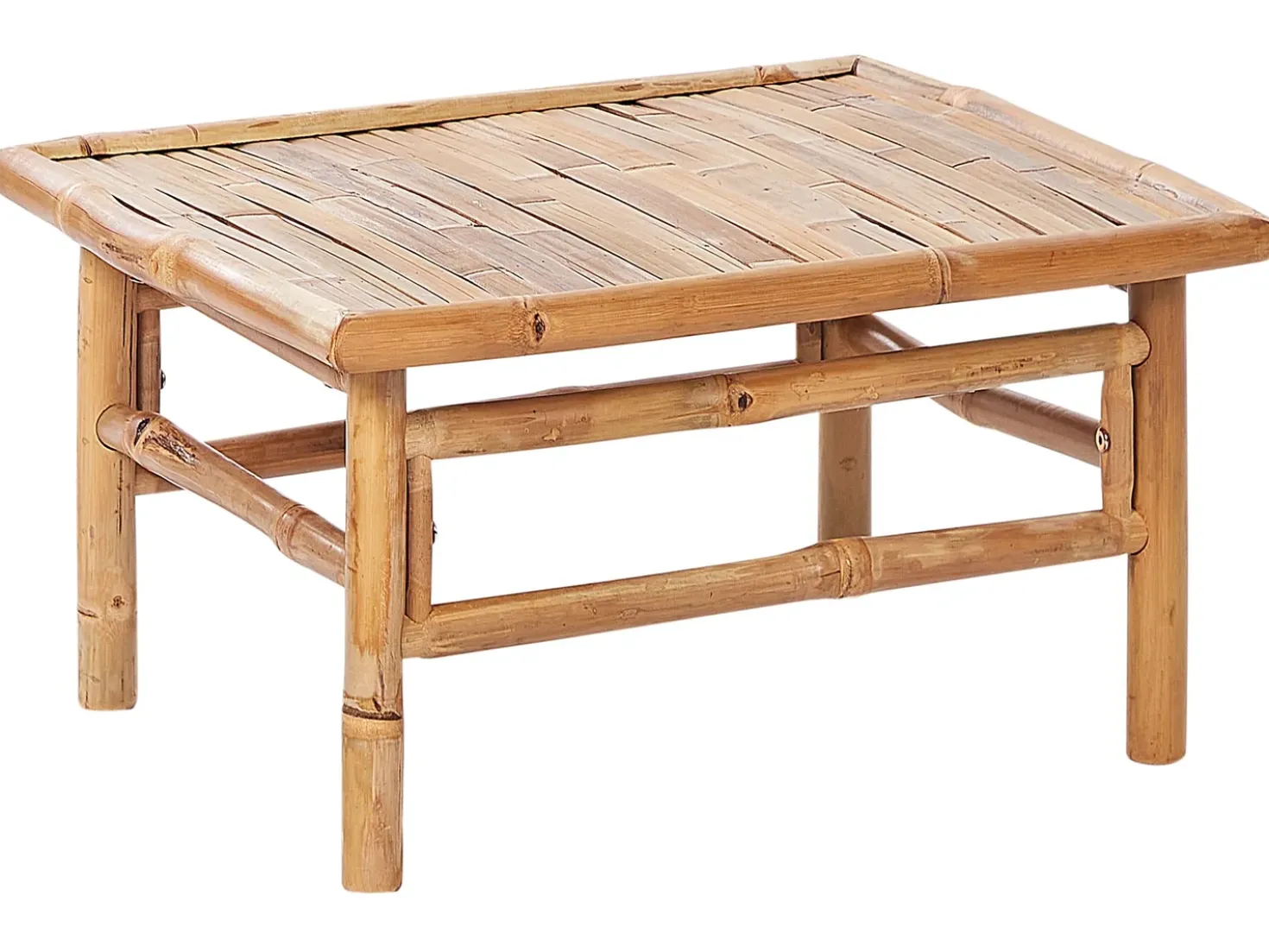 Set da giardino con tavolo 5 posti CERRETO Lato Sinistro Bambù Bianco sporco