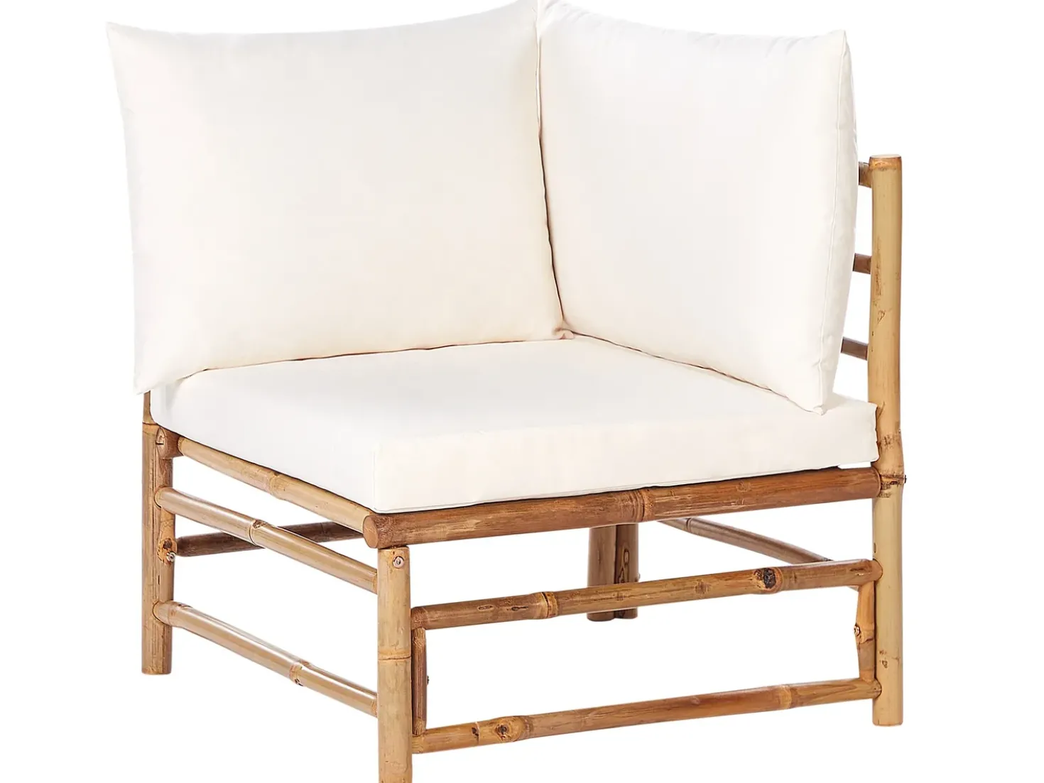 Set da giardino con tavolo 5 posti CERRETO Lato Sinistro Bambù Bianco sporco