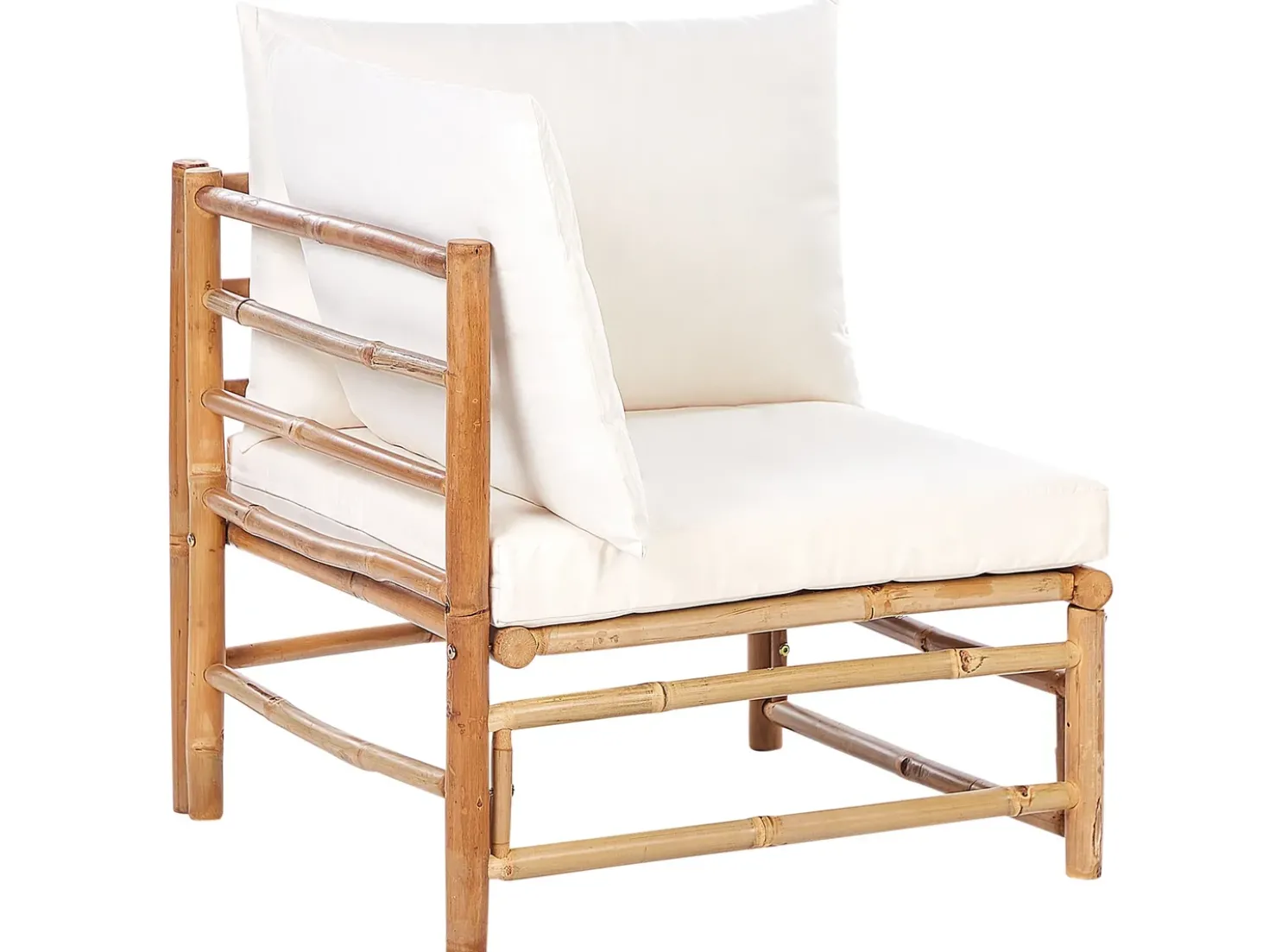 Set da giardino con tavolo 5 posti CERRETO Lato Sinistro Bambù Bianco sporco