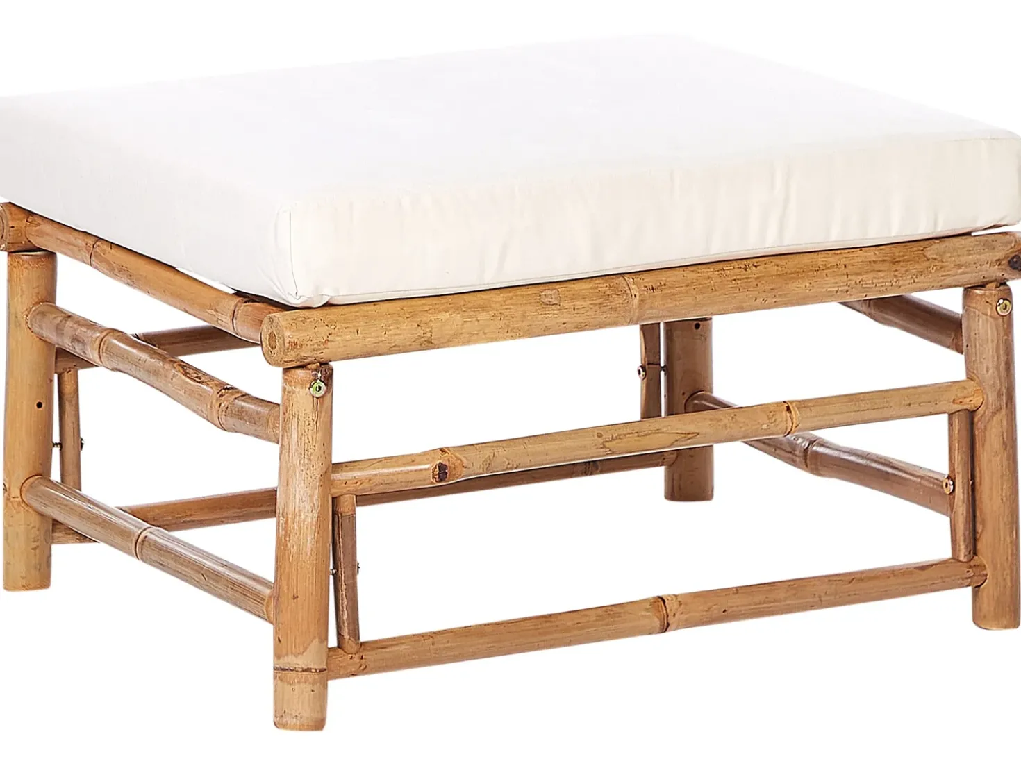 Set da giardino con tavolo 5 posti CERRETO Lato Sinistro Bambù Bianco sporco