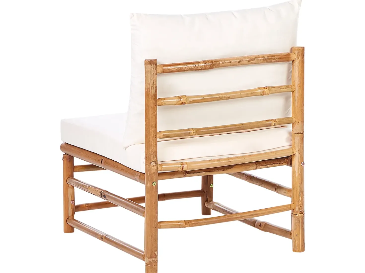Set da giardino con tavolo 5 posti CERRETO Lato Sinistro Bambù Bianco sporco