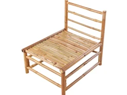Set da giardino con tavolo 5 posti CERRETO Lato Sinistro Bambù Bianco sporco