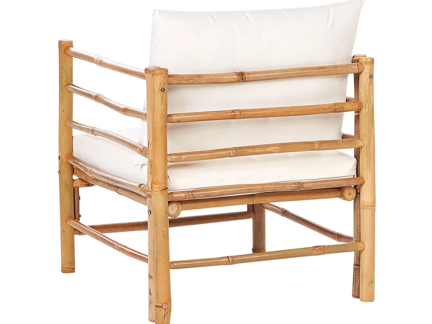 Set da giardino con tavolo 5 posti CERRETO Lato Sinistro Bambù Bianco sporco