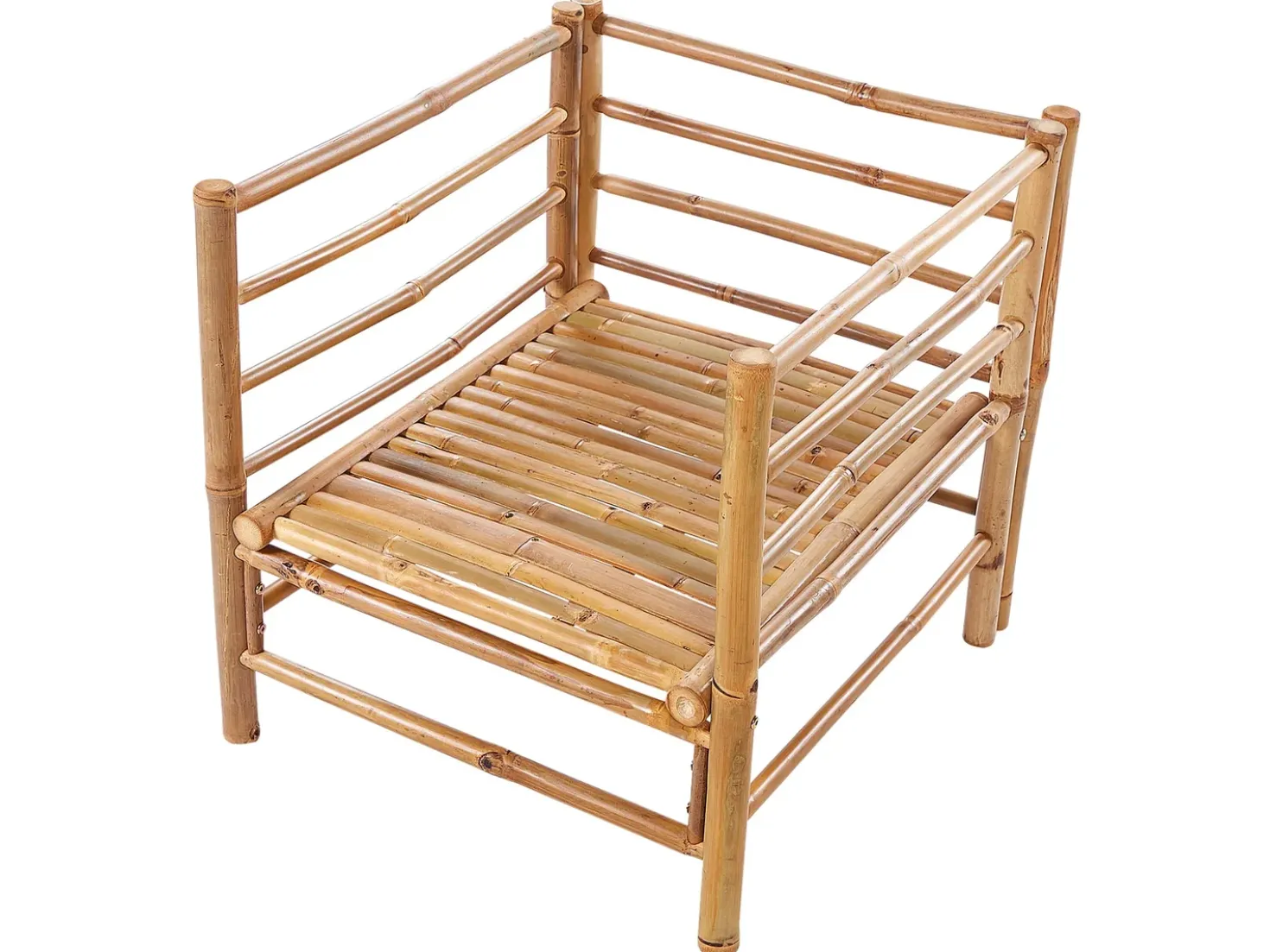 Set da giardino con tavolo 5 posti CERRETO Lato Sinistro Bambù Bianco sporco