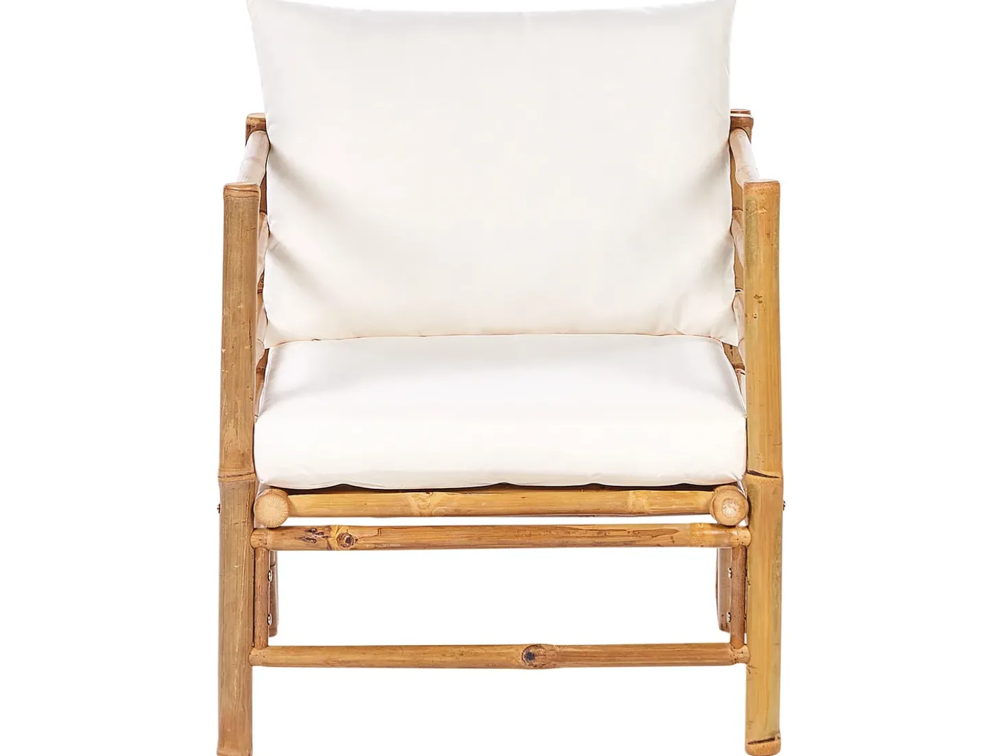 Set da giardino con tavolo 5 posti CERRETO Lato Sinistro Bambù Bianco sporco