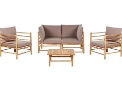 Set da giardino con tavolo 4 posti CERRETO Bambù Tortora