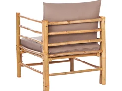 Set da giardino con tavolo 4 posti CERRETO Bambù Tortora