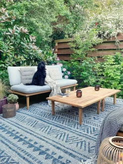 Set da giardino con tavolo 4 posti FRASCATI Modulare Legno di acacia certificato Grigio chiaro