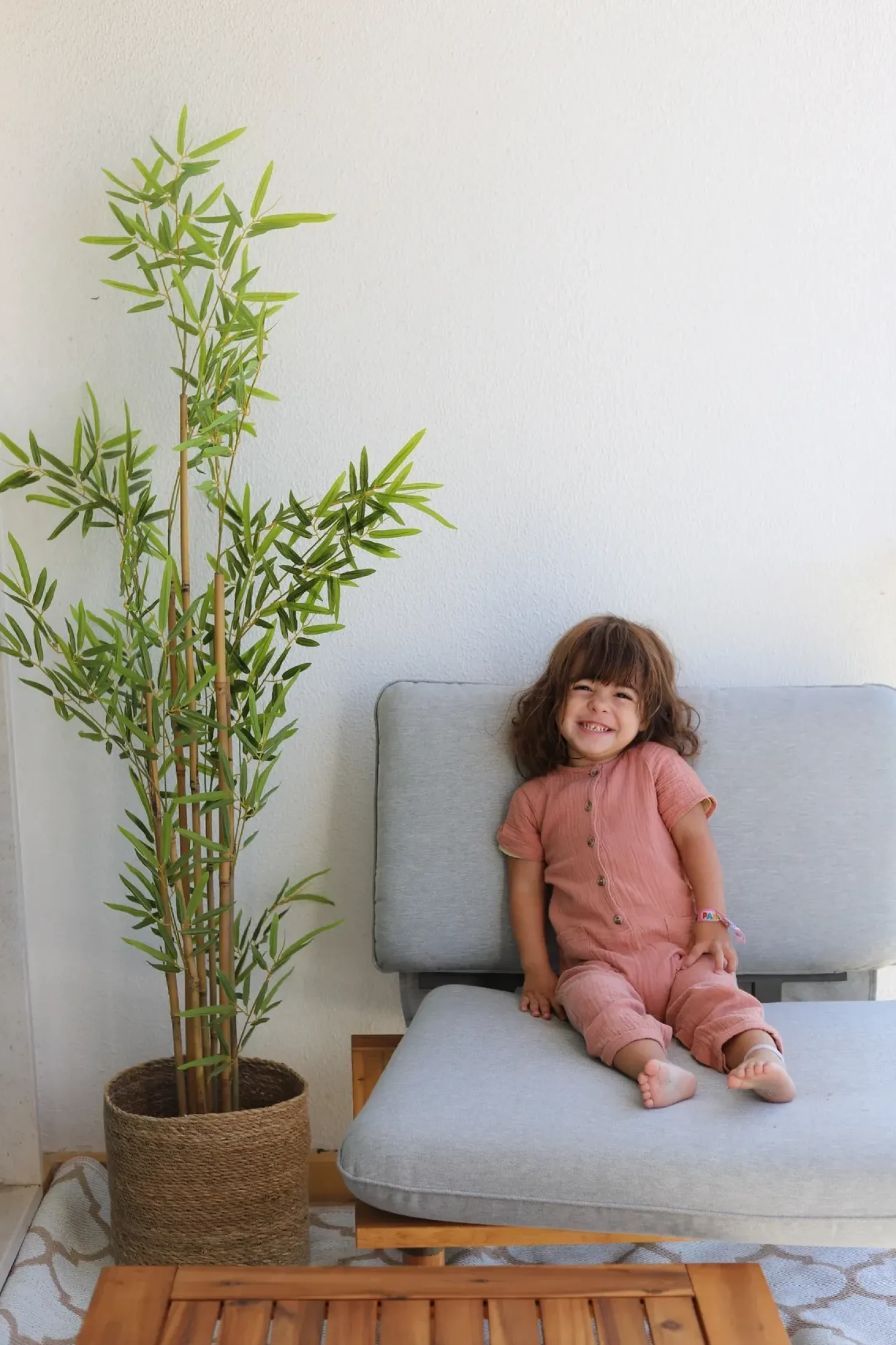 Set da giardino con tavolo 4 posti FRASCATI Modulare Legno di acacia certificato Grigio chiaro
