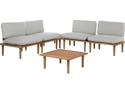 Set da giardino con tavolo 4 posti FRASCATI Modulare Legno di acacia certificato Grigio chiaro