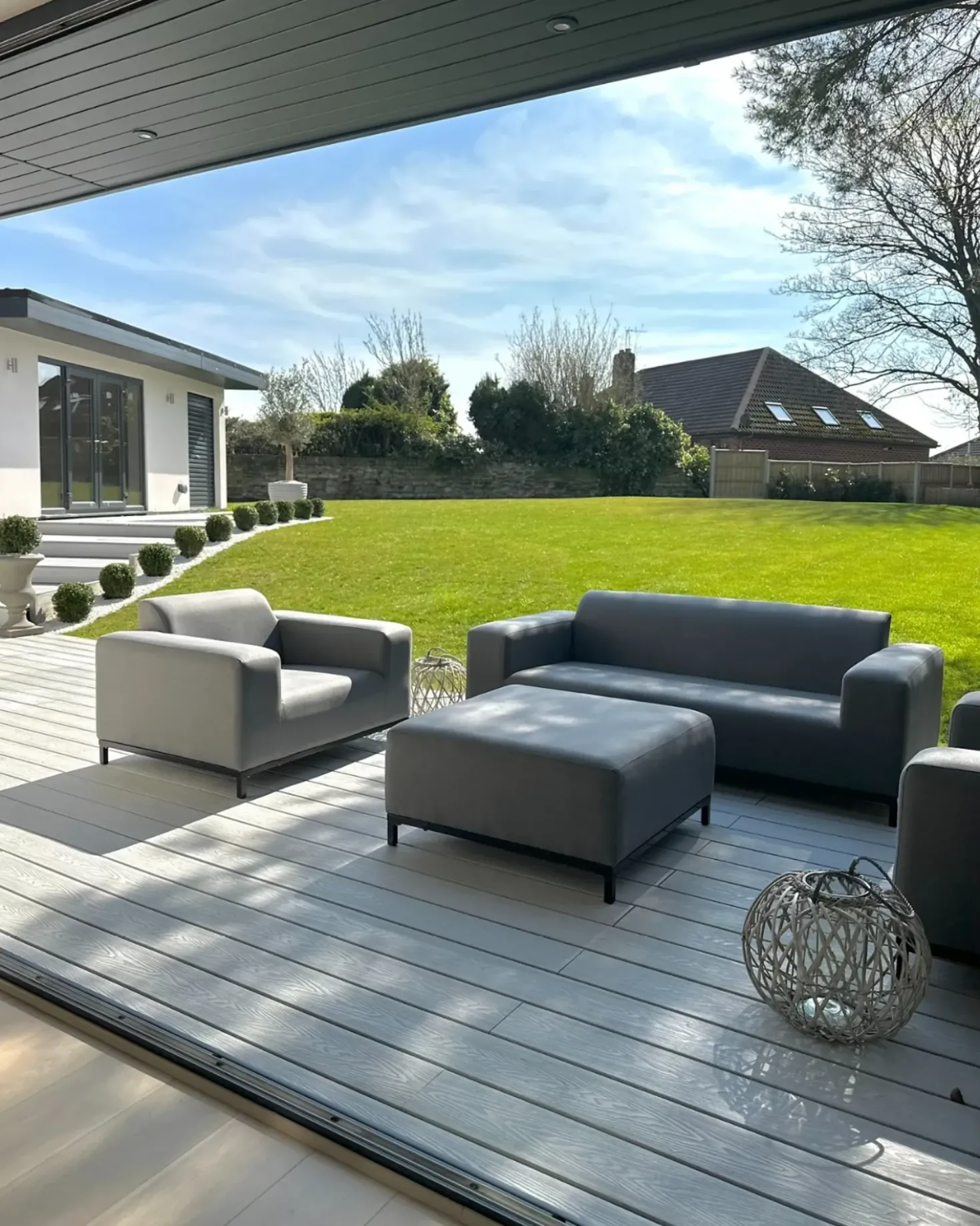 Set da giardino con tavolo 5 posti ROVIGO Grigio